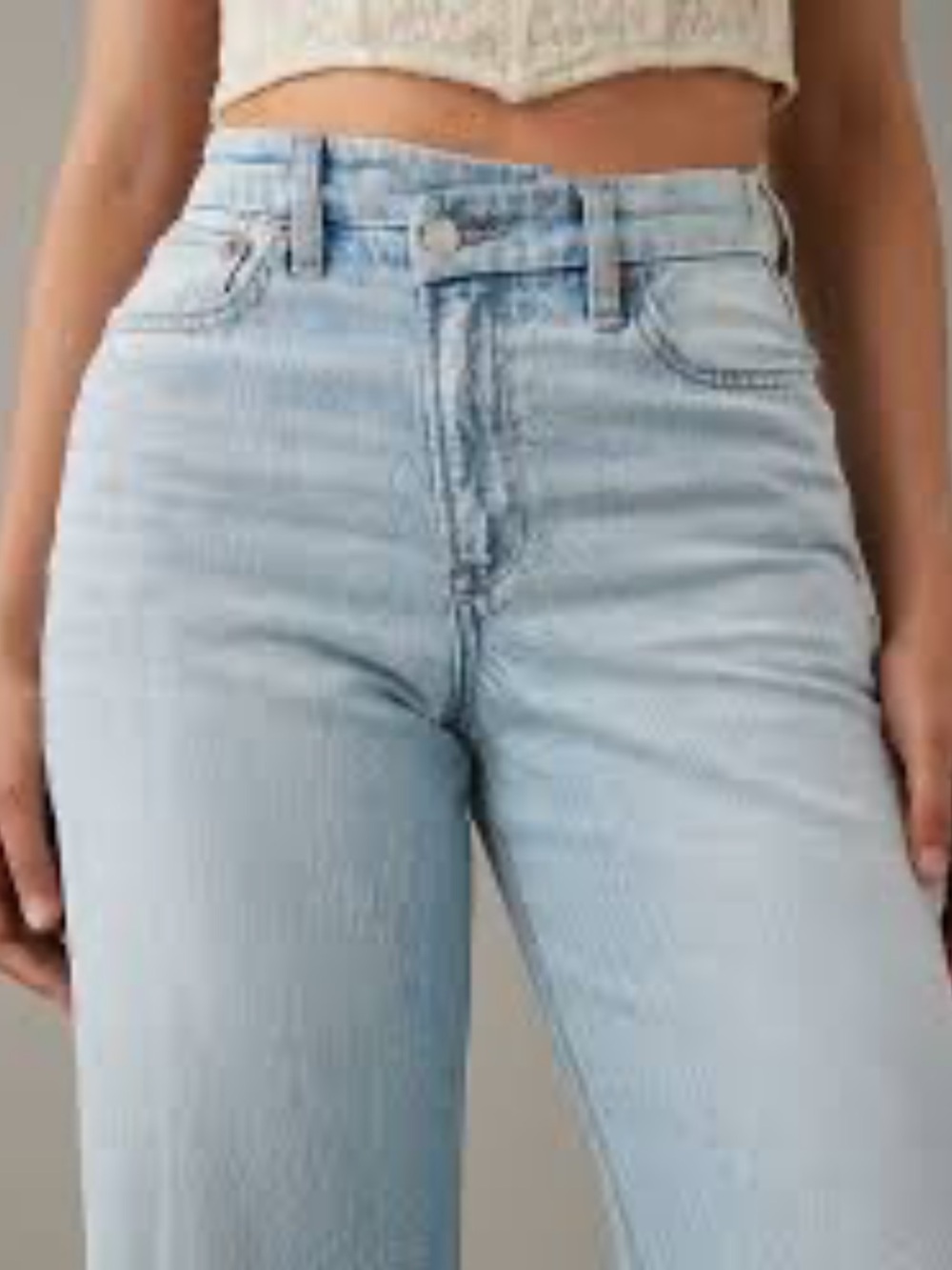 NWT American Eagle highest rise baggy straight Light Blue Women's Jeans
